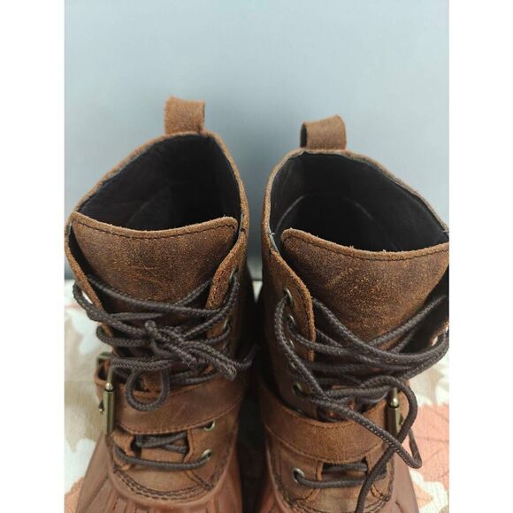 Polo Ralph Lauren Men's Boots Oslo High Waterproof Winter Snow Leather Brown - Picture 5 of 9